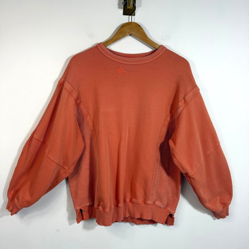 Aerie Crewneck Sweatshirt Orange Oversized Casual Comfy Loungewear XXS